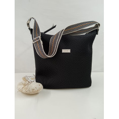 Bolso Bandolera Negro grande con asa de pasamanería 2