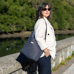 Bolso Bandolera Grande con Asa de Pasamanería Color Gris