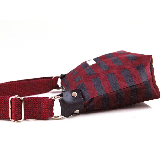 BOLSO PEQUEÑO VELVET AZUL Y GRANATE