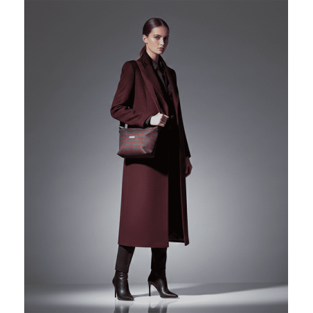 BOLSO PEQUEÑO VELVET AZUL Y GRANATE